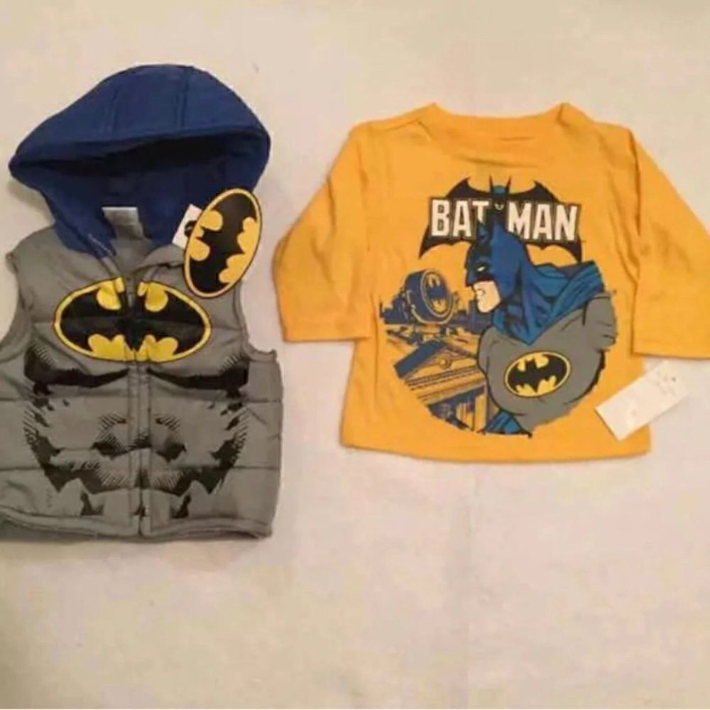 Nanette Batman Boys 12M Puffer Vest and TSHIRT